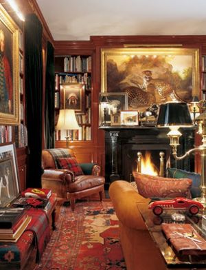 Decorating fireplaces - Wood fireplace - ralph-lauren-library.jpg